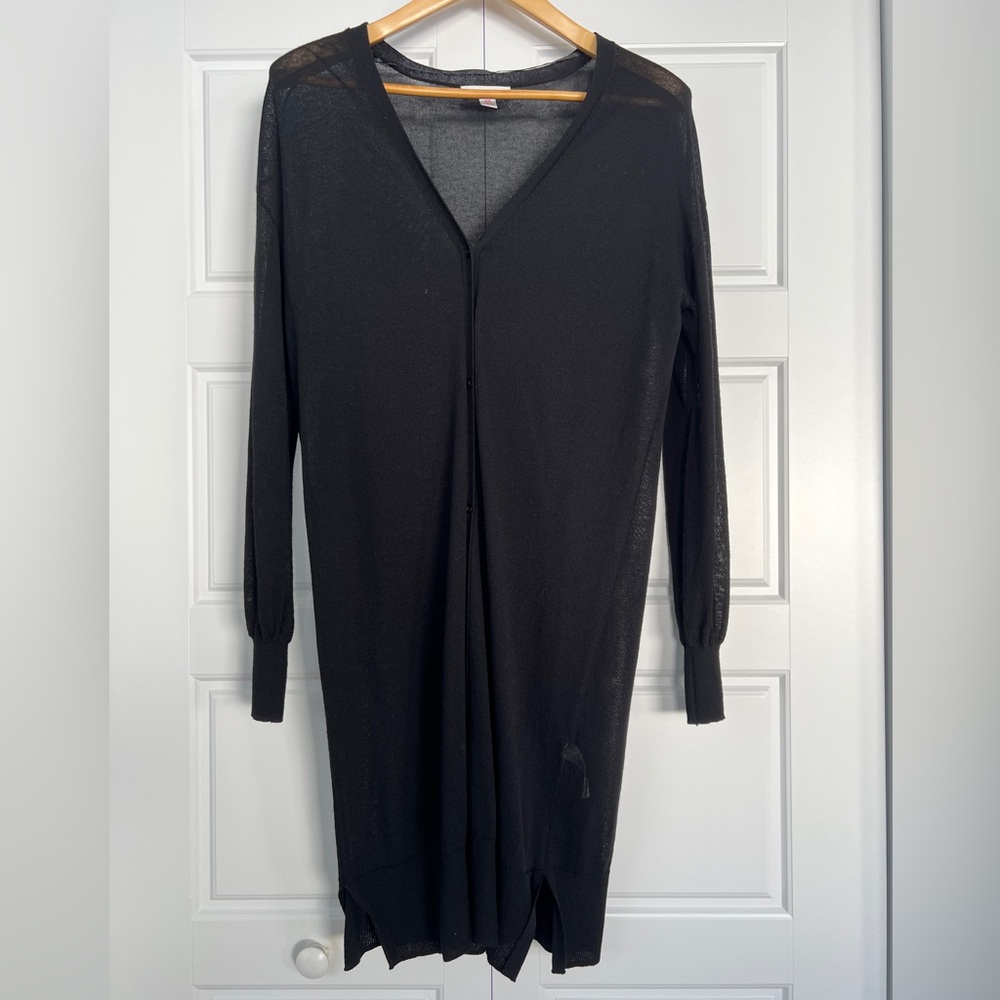 Lightweight knit long maxi cardigan sweater